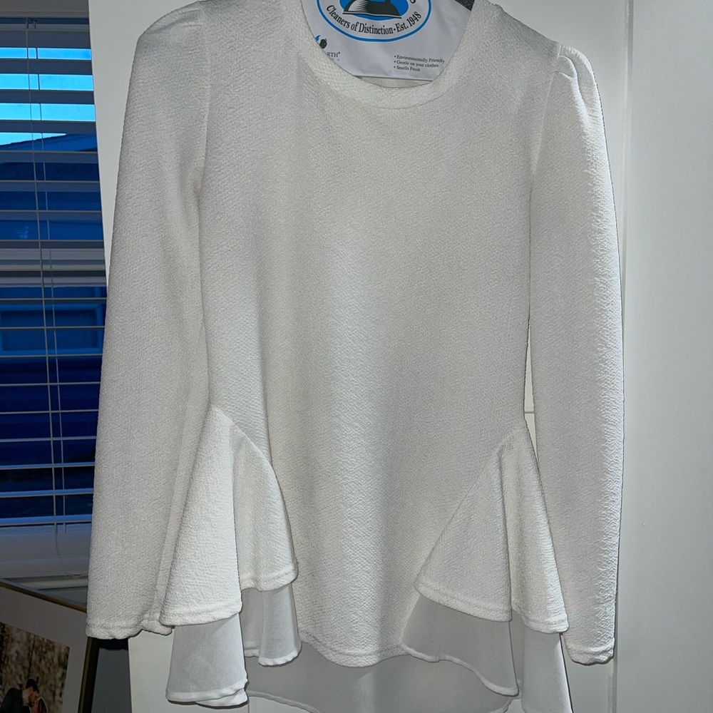 White Anthropologie Peplum top